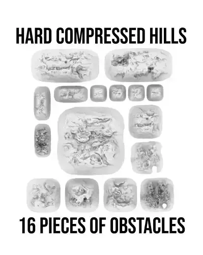 Hard Compressed Hills 3D print model