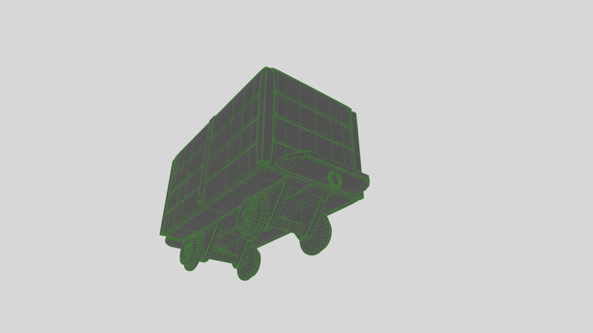 Mine cart Low-poly 3D model_10