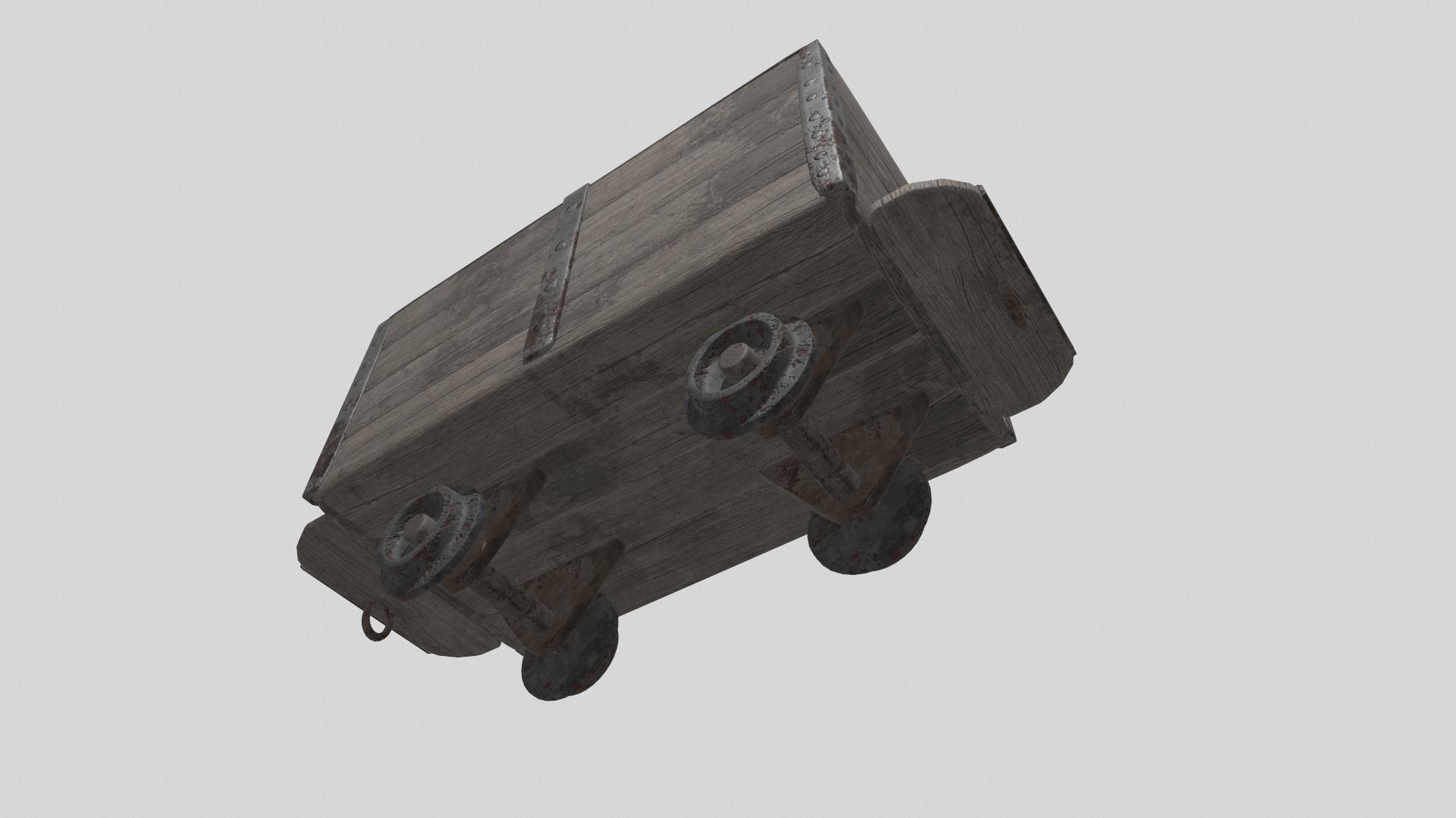 Mine cart Low-poly 3D model_6
