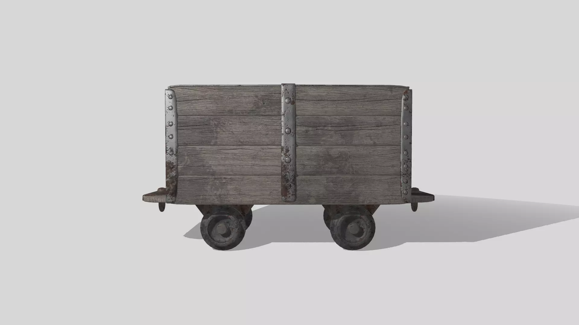 Mine cart Low-poly 3D model_0
