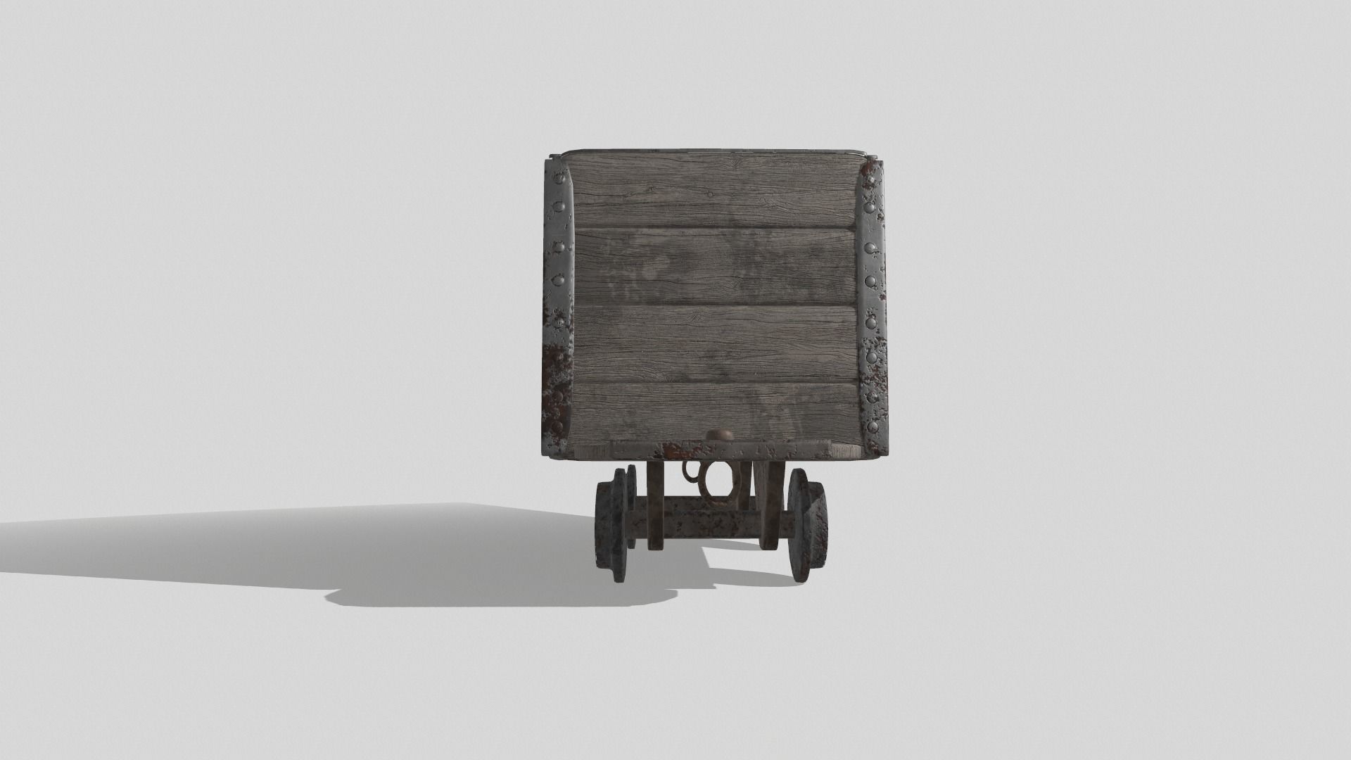 Mine cart Low-poly 3D model_4