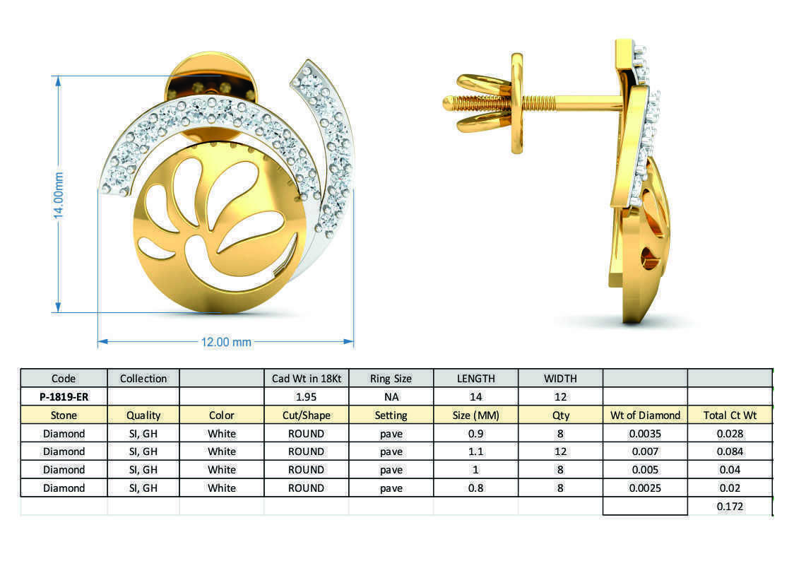 Women Ring Earrings Pendant set 3dm stl 3mf glb render details 3D print model_20