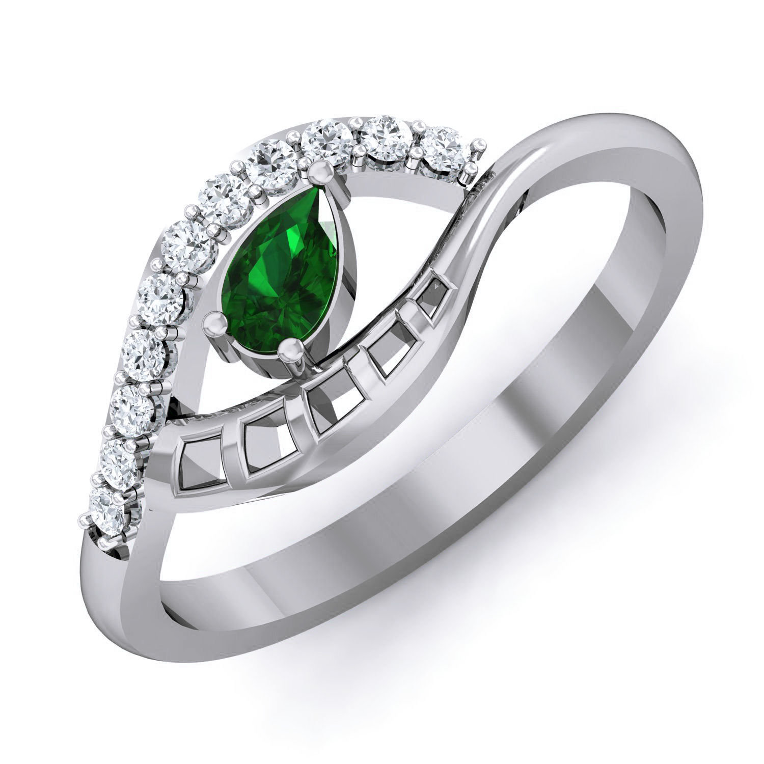 Women Ring Earrings Pendant set 3dm stl 3mf glb render details 3D print model_22