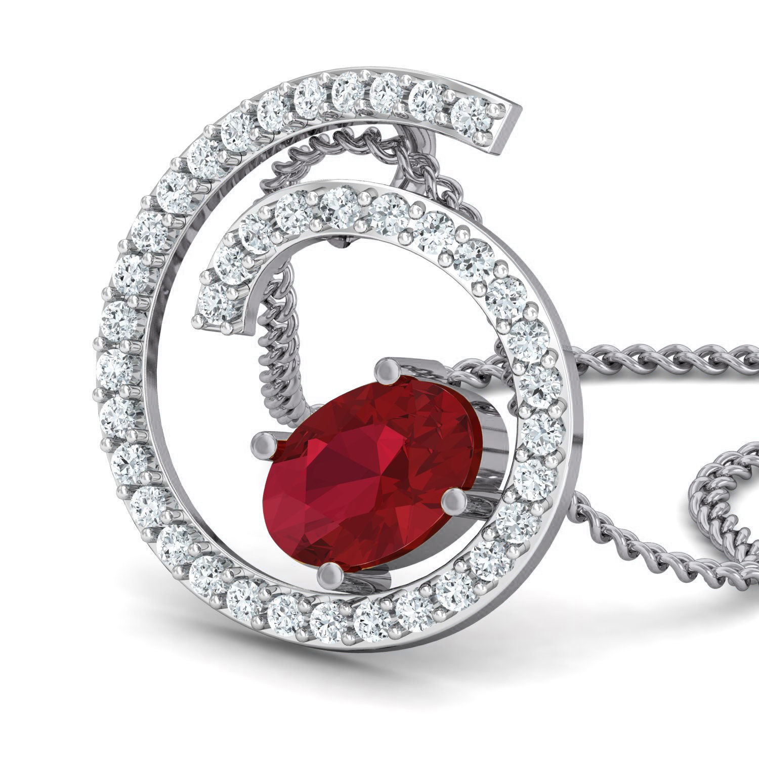 Women Ring Earrings Pendant set 3dm stl 3mf glb render details 3D print model_9