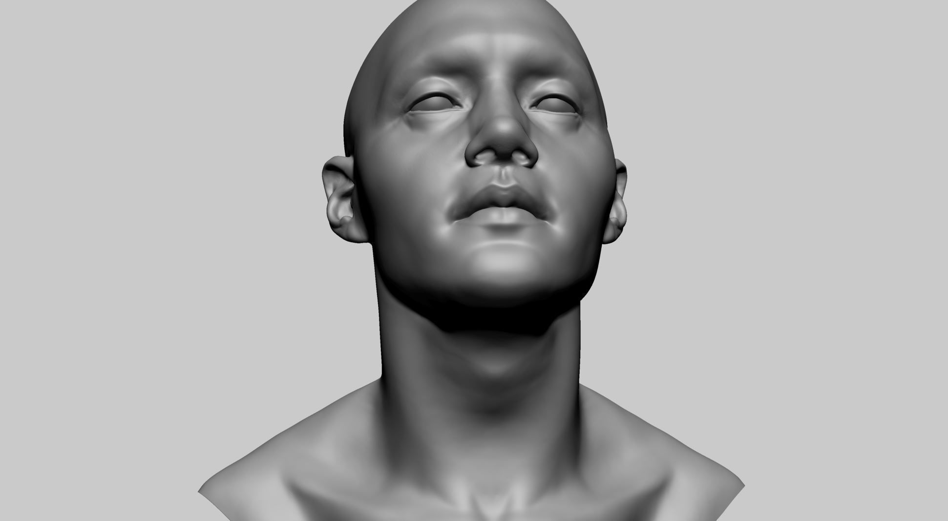 Asian Male Head B 3D model_7