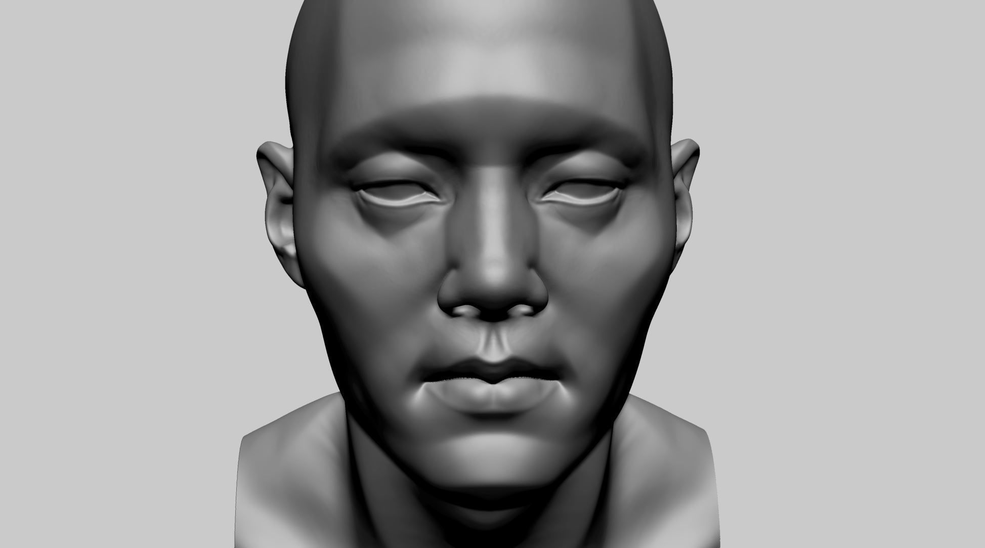 Asian Male Head B 3D model_19