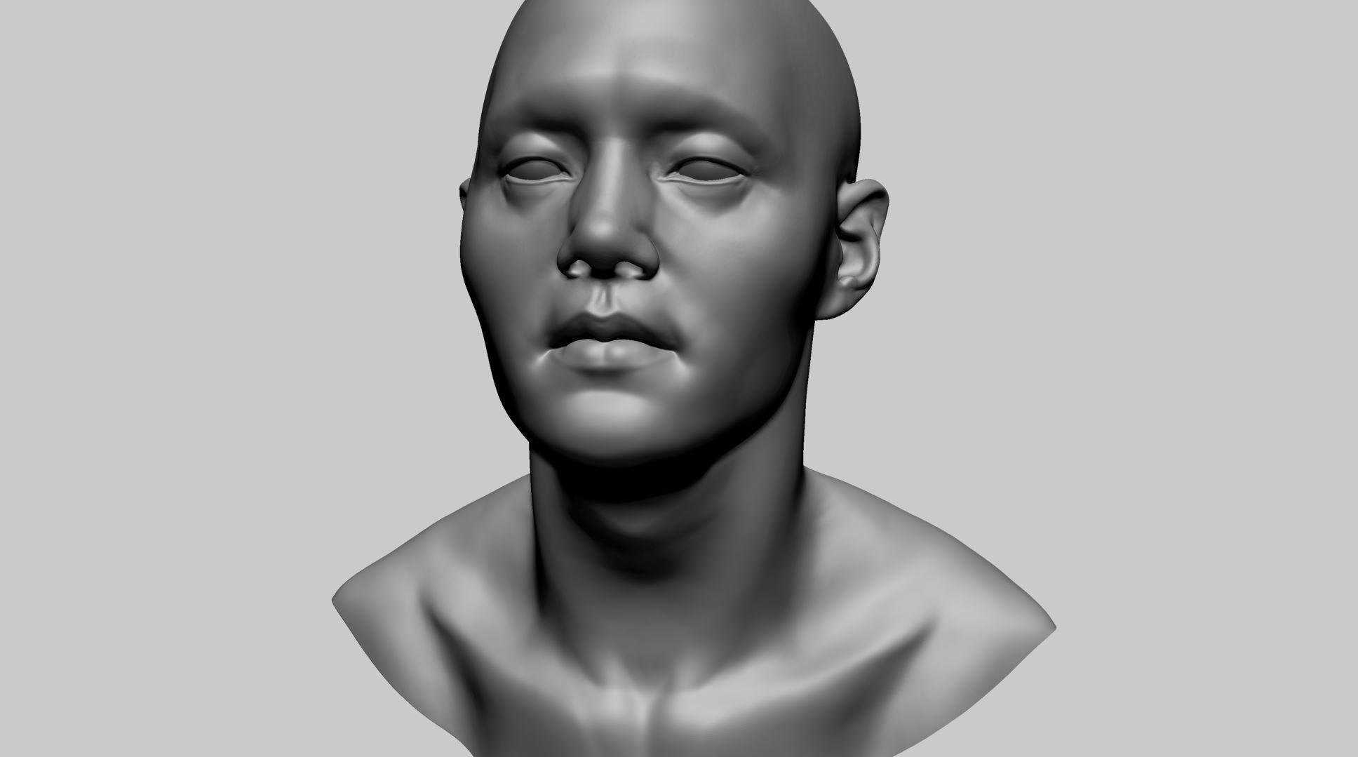 Asian Male Head B 3D model_6