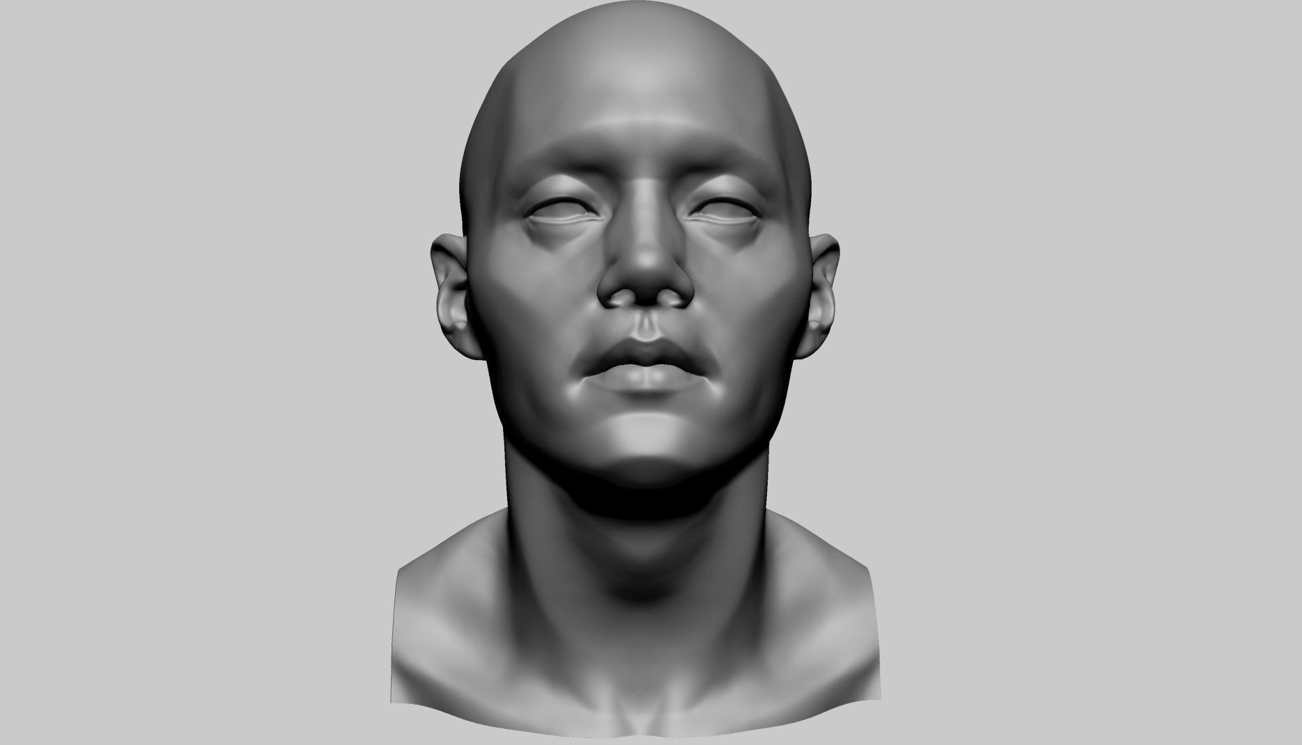 Asian Male Head B 3D model_12