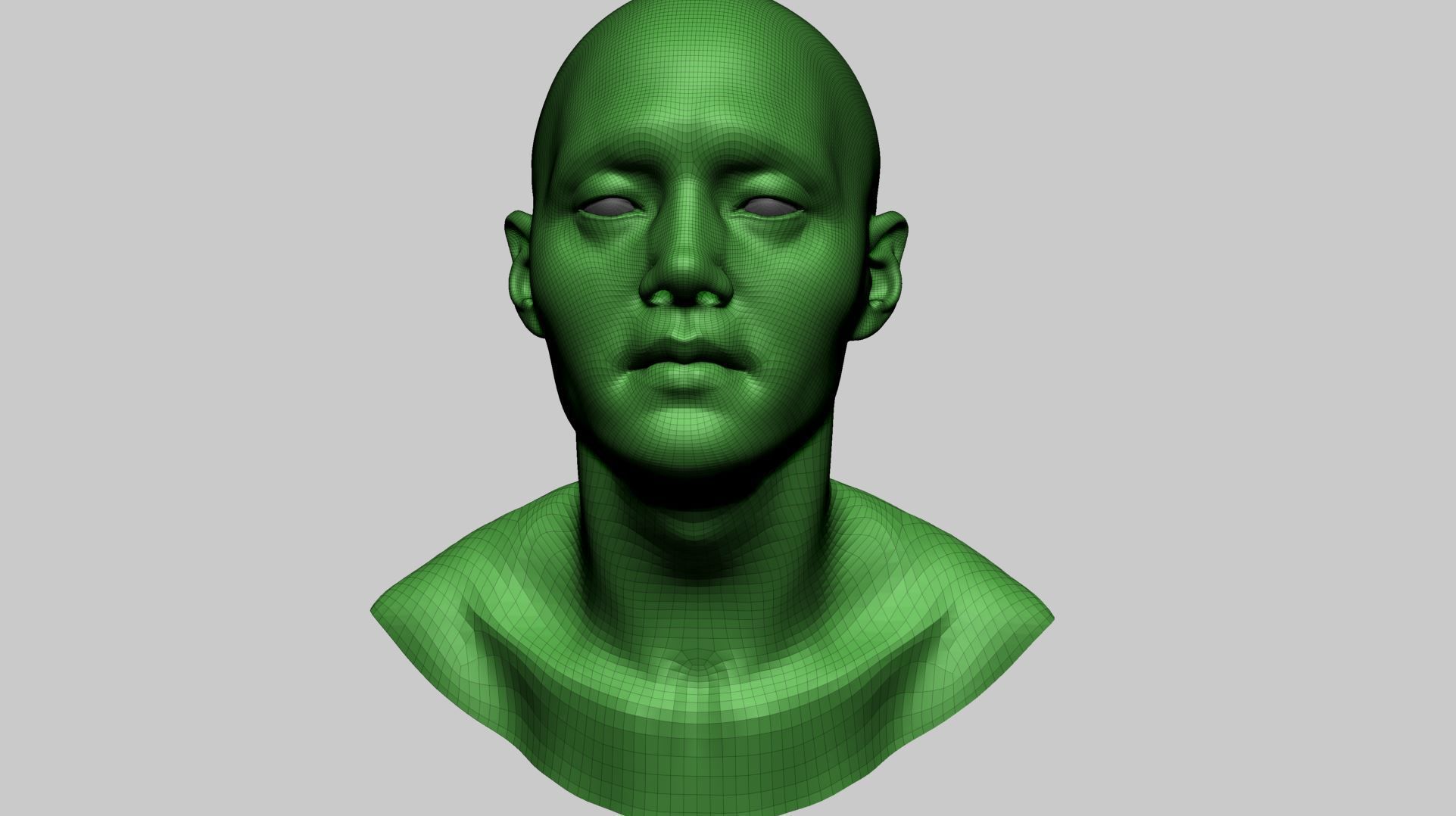 Asian Male Head B 3D model_11