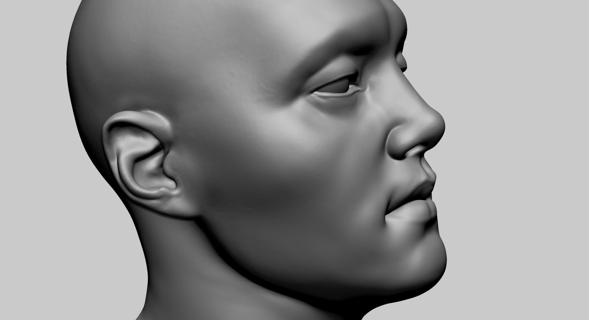 Asian Male Head B 3D model_9
