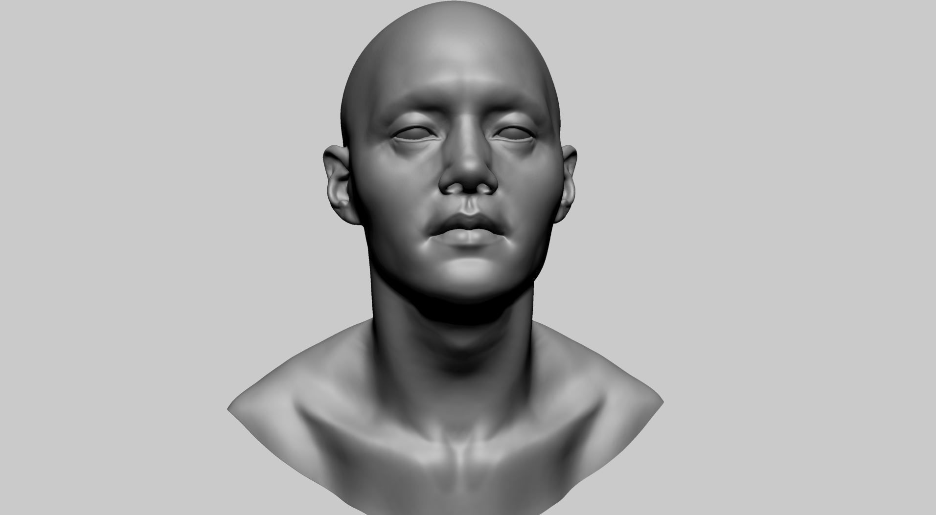 Asian Male Head B 3D model_1