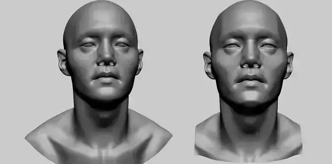 Asian Male Head B 3D model