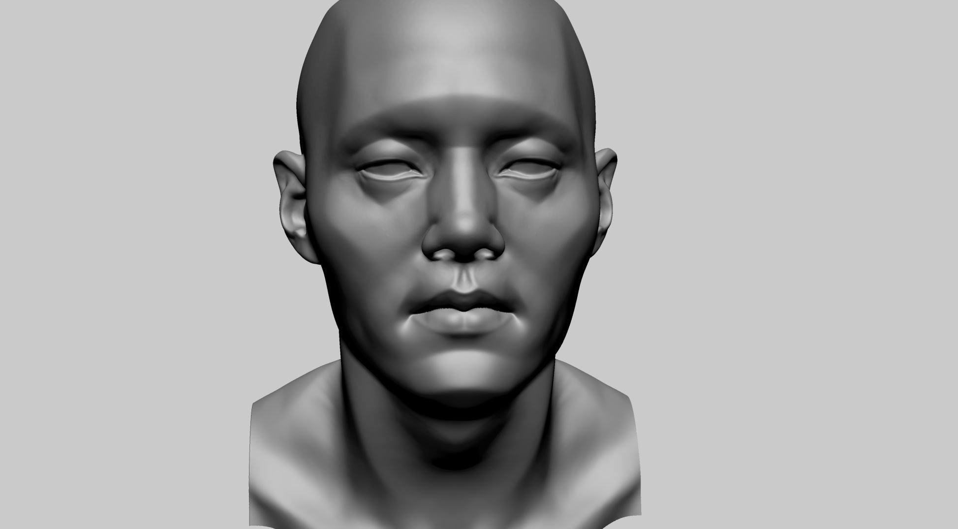 Asian Male Head B 3D model_16