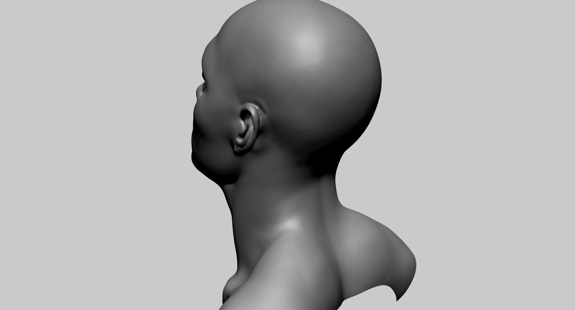 Asian Male Head B 3D model_5