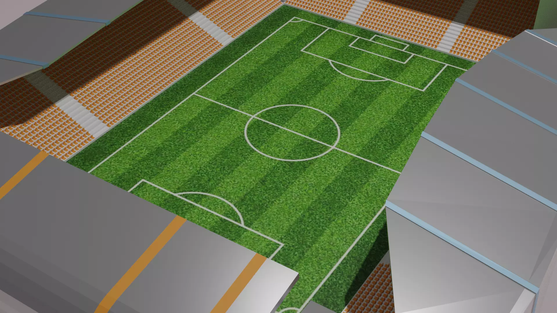 Low poly football stadium  Low-poly 3D model_0