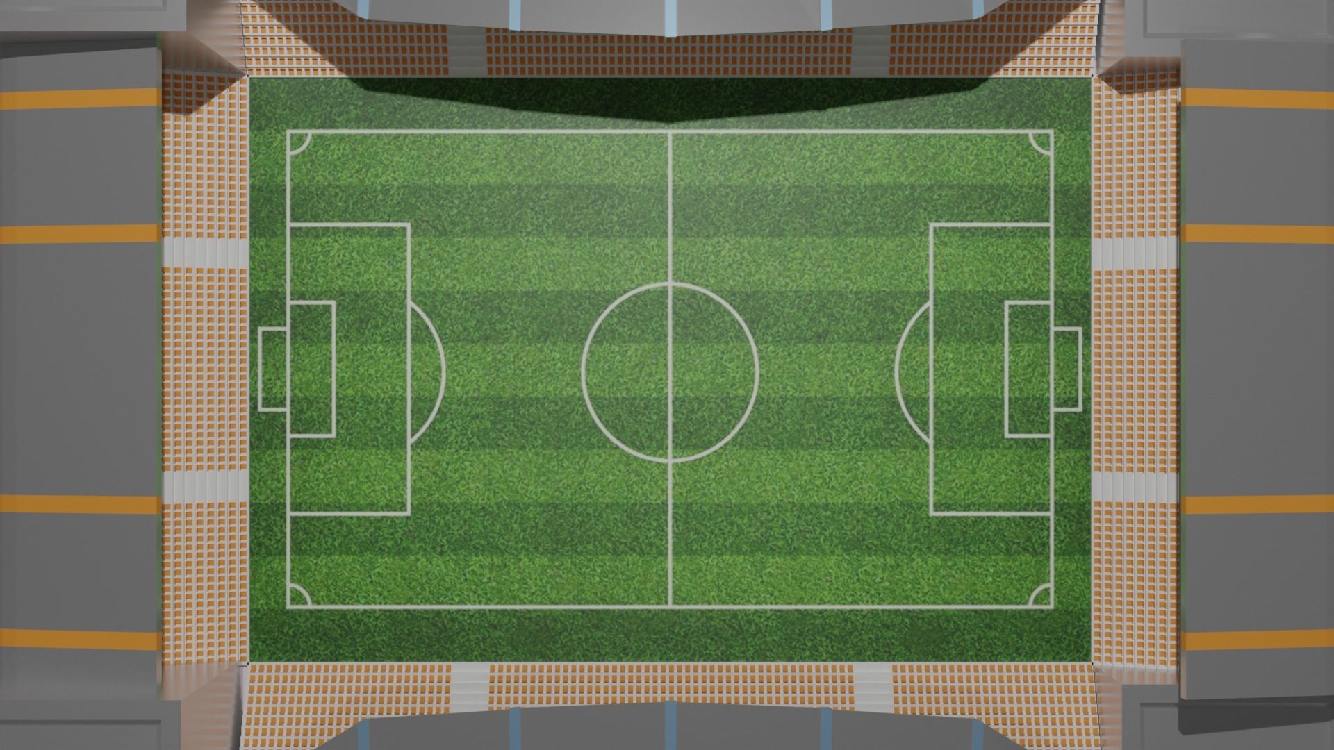 Low poly football stadium  Low-poly 3D model_4