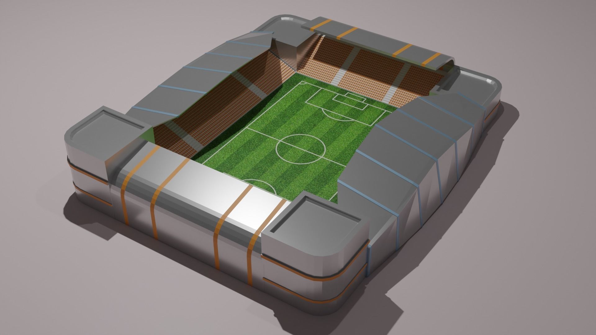 Low poly football stadium  Low-poly 3D model_2