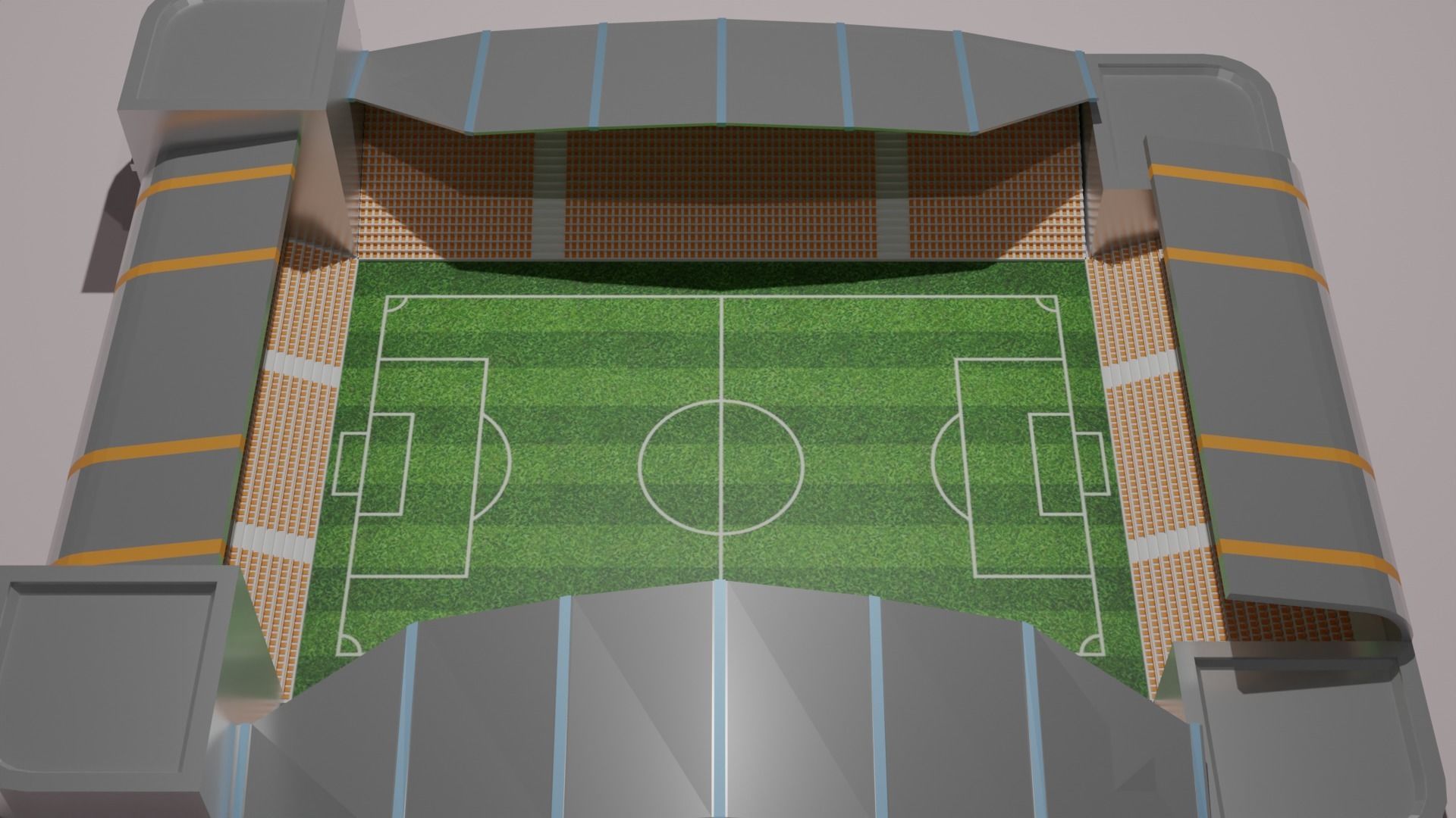 Low poly football stadium  Low-poly 3D model_3