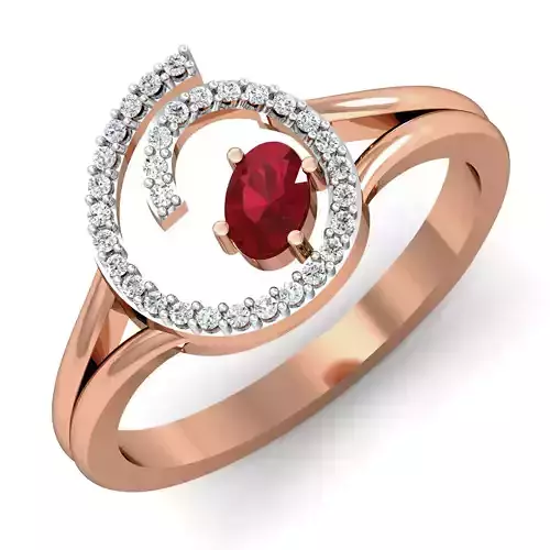 Women Ring Earrings Pendant set 3dm stl 3mf glb render details