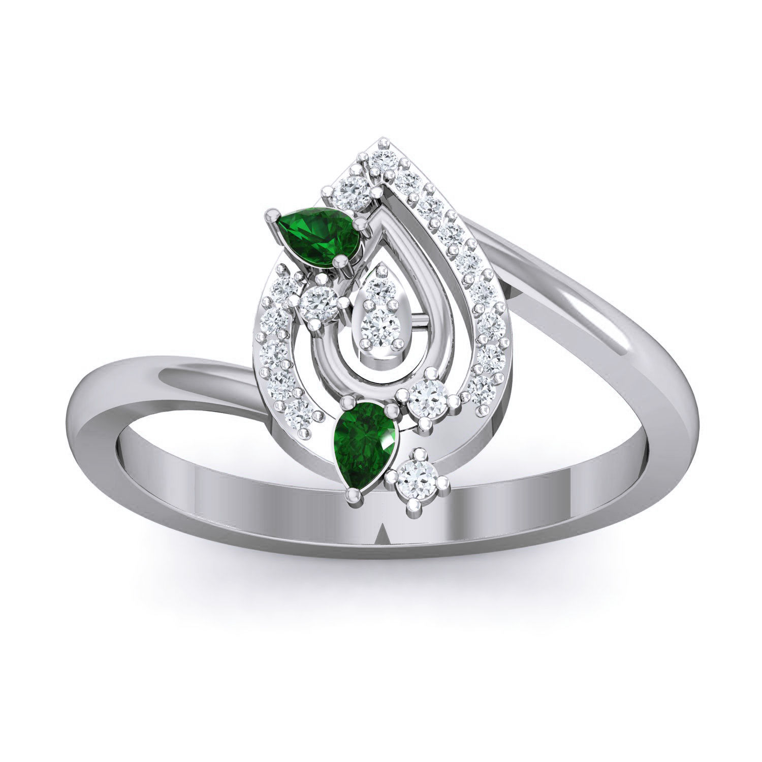 Women Ring Earrings Pendant set 3dm stl 3mf glb render details 3D print model_25