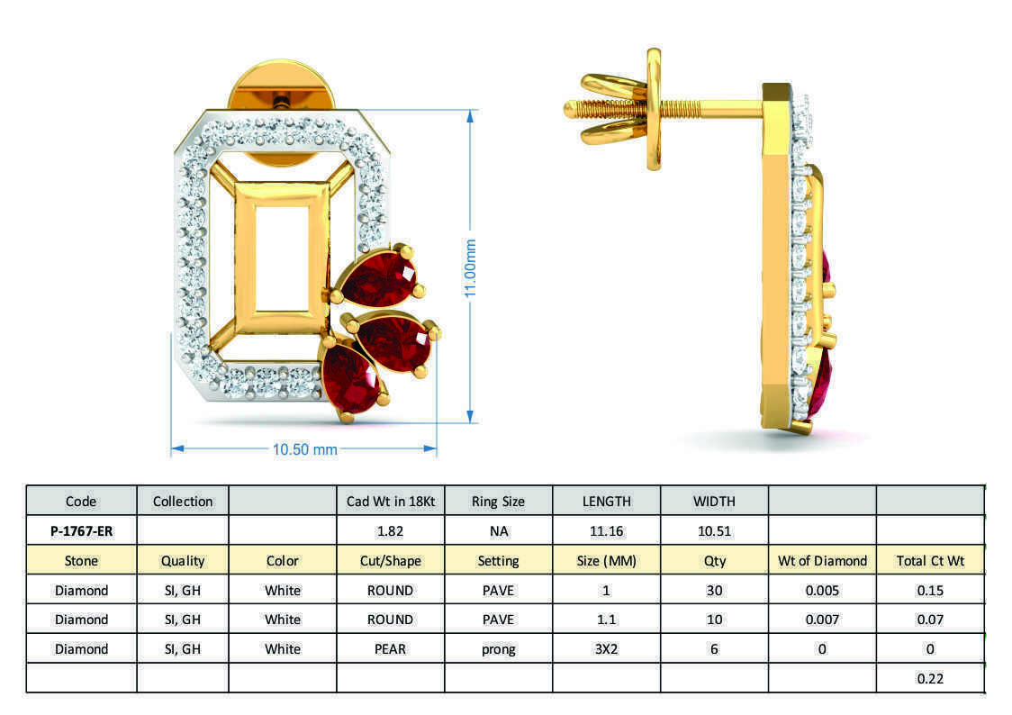 Women Ring Earrings Pendant set 3dm stl 3mf glb render details 3D print model_20