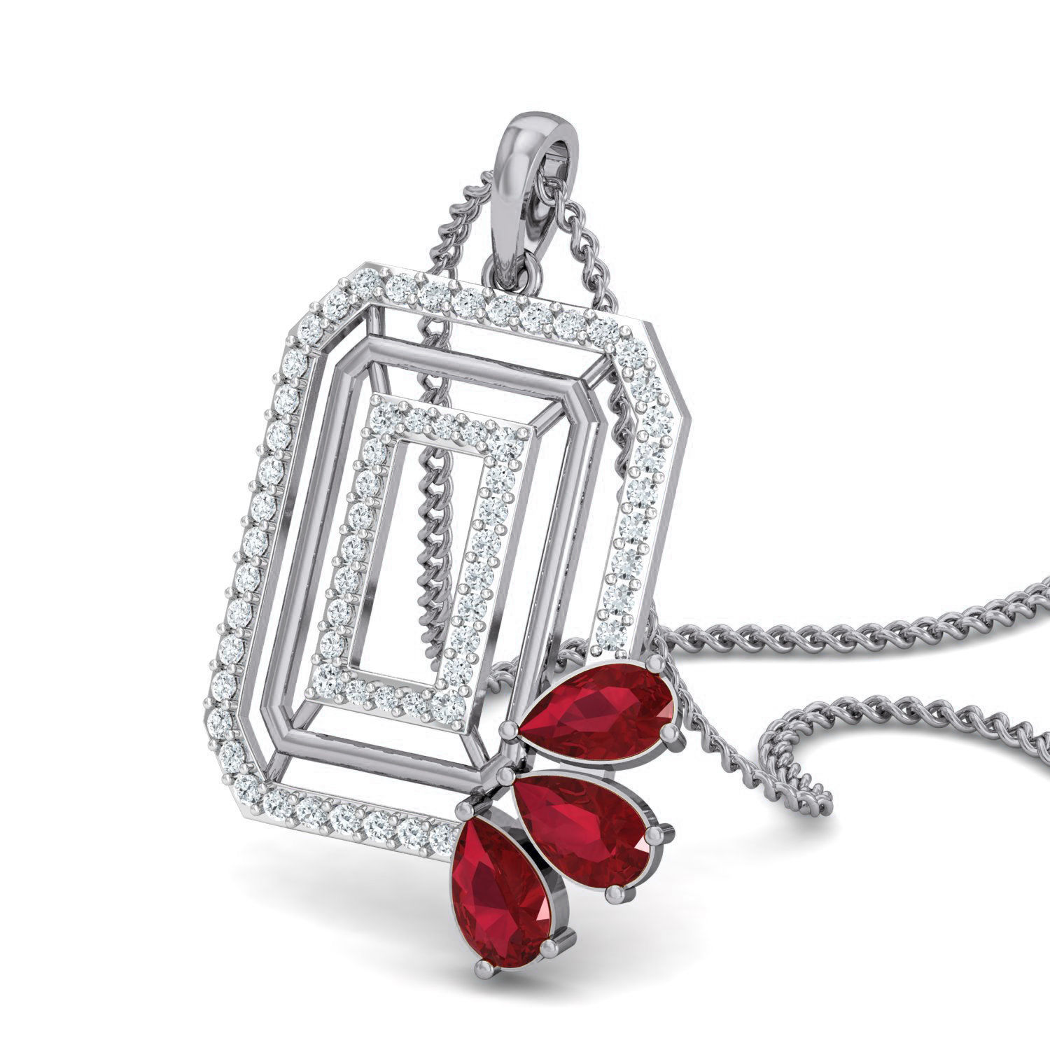 Women Ring Earrings Pendant set 3dm stl 3mf glb render details 3D print model_9