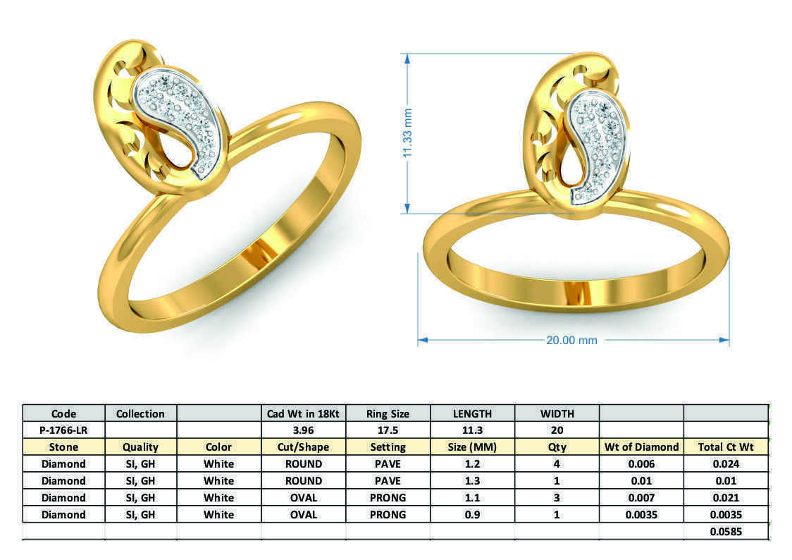 Women Ring Earrings Pendant set 3dm stl 3mf glb render details 3D print model_29