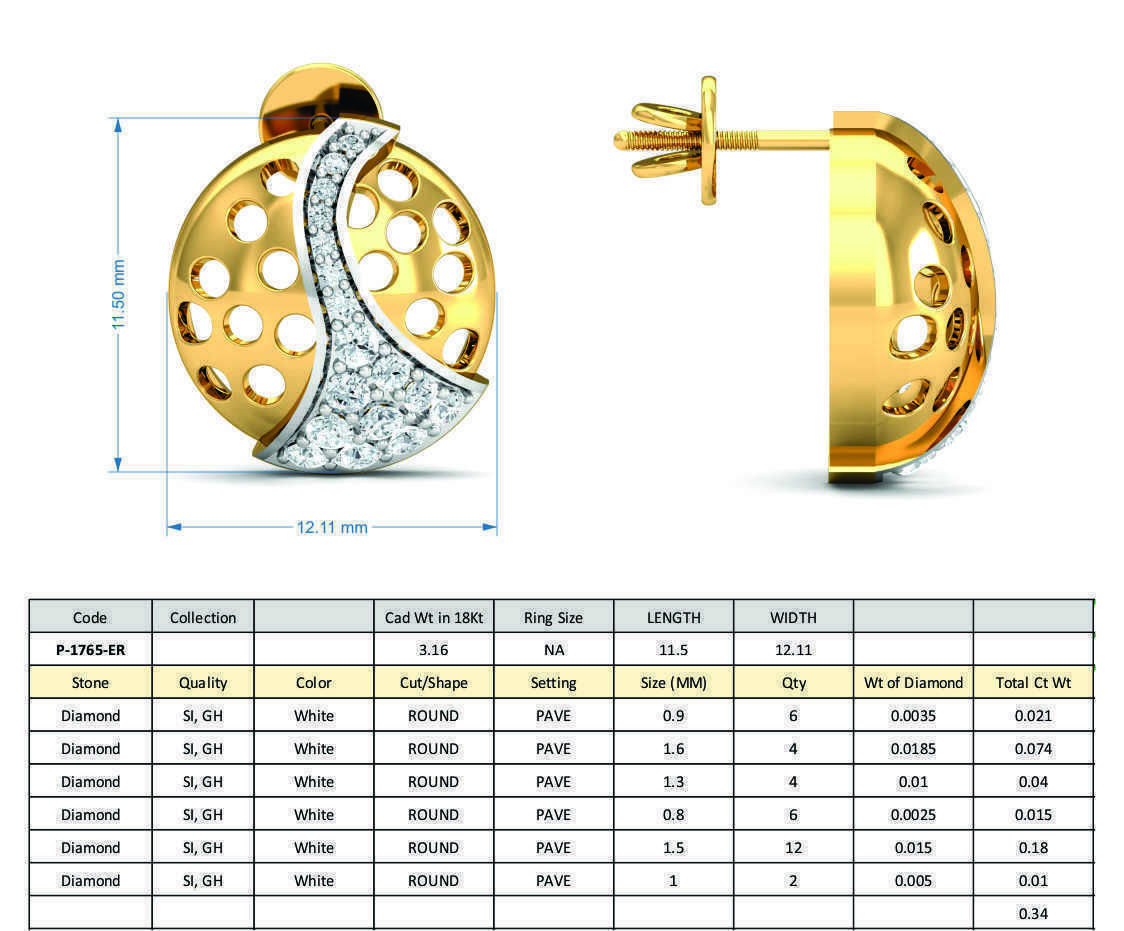 Women Ring Earrings Pendant set 3dm stl 3mf glb render details 3D print model_20