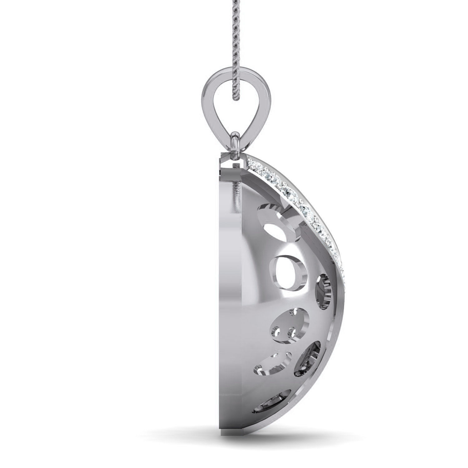 Women Ring Earrings Pendant set 3dm stl 3mf glb render details 3D print model_5