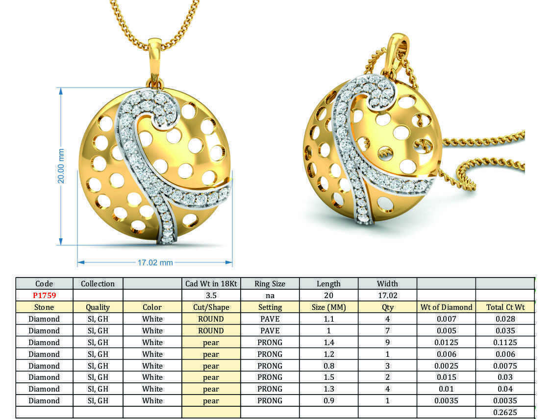 Women Ring Earrings Pendant set 3dm stl 3mf glb render details 3D print model_11