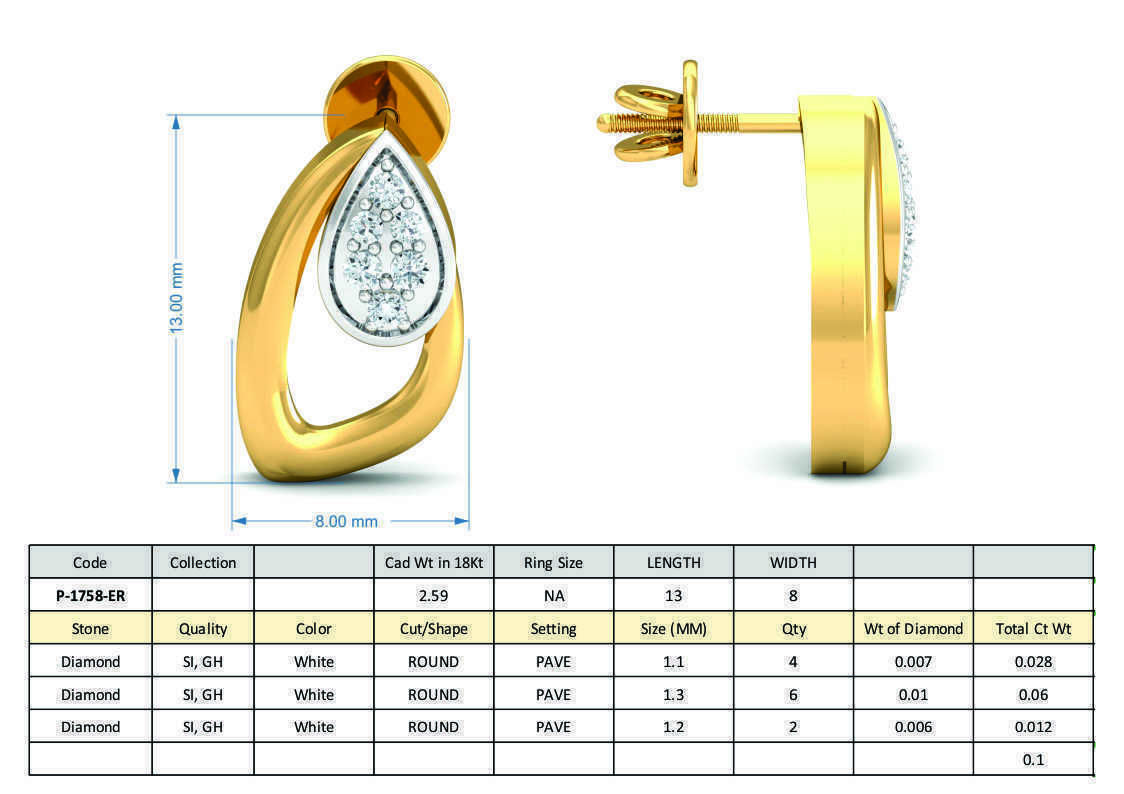 Women Ring Earrings Pendant set 3dm stl 3mf glb render details 3D print model_20