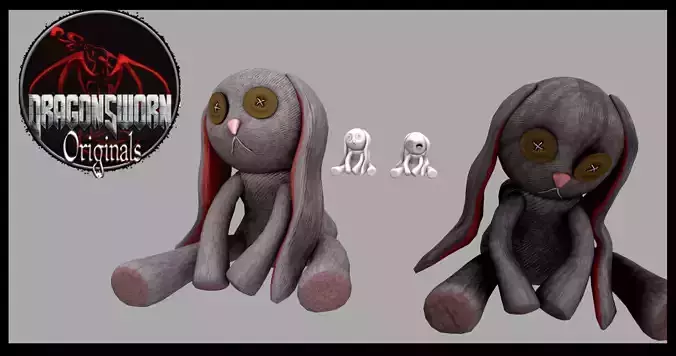 Sad Broken Bunnies Low-poly 3D model
