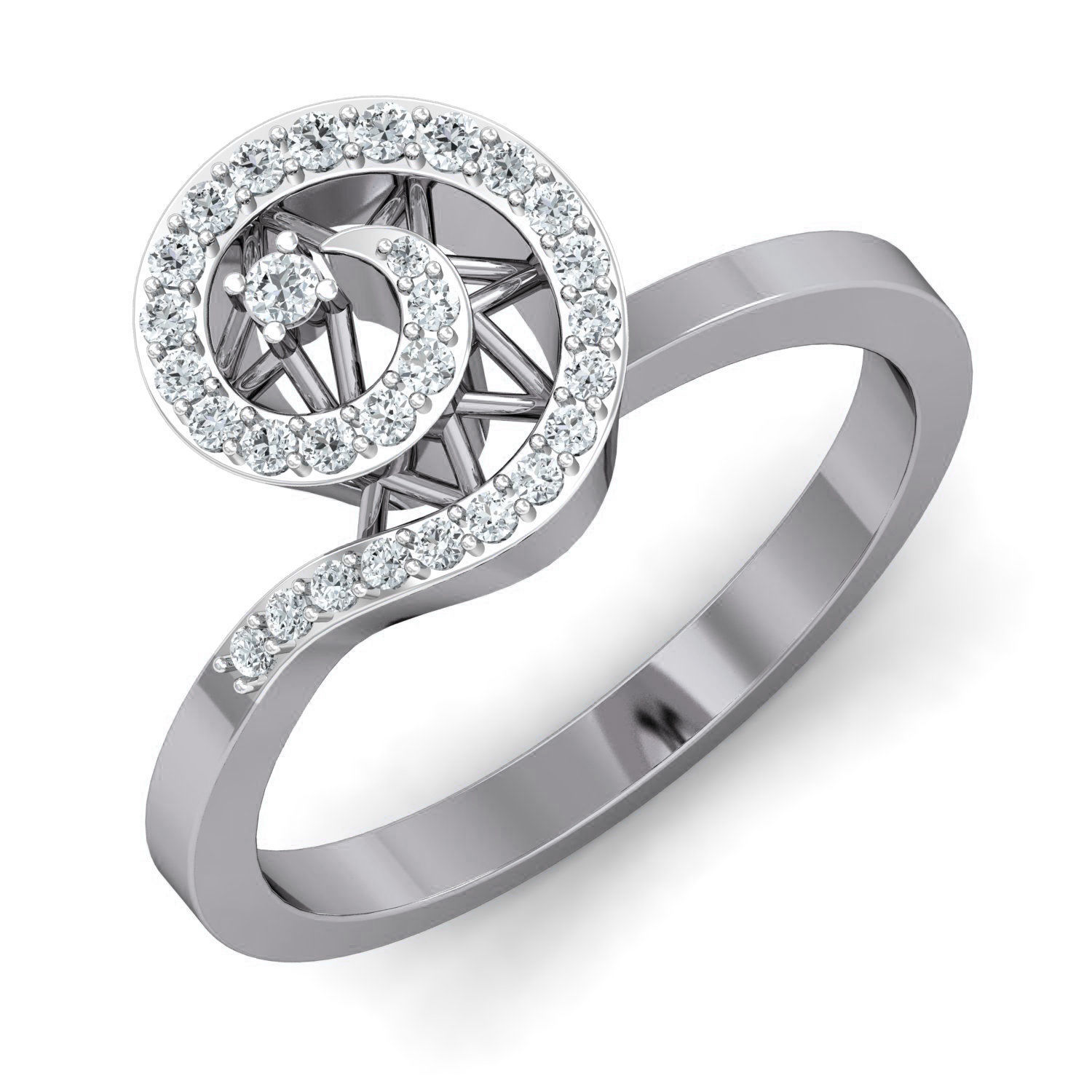 Women Ring Earrings Pendant set 3dm stl 3mf glb render details 3D print model_21