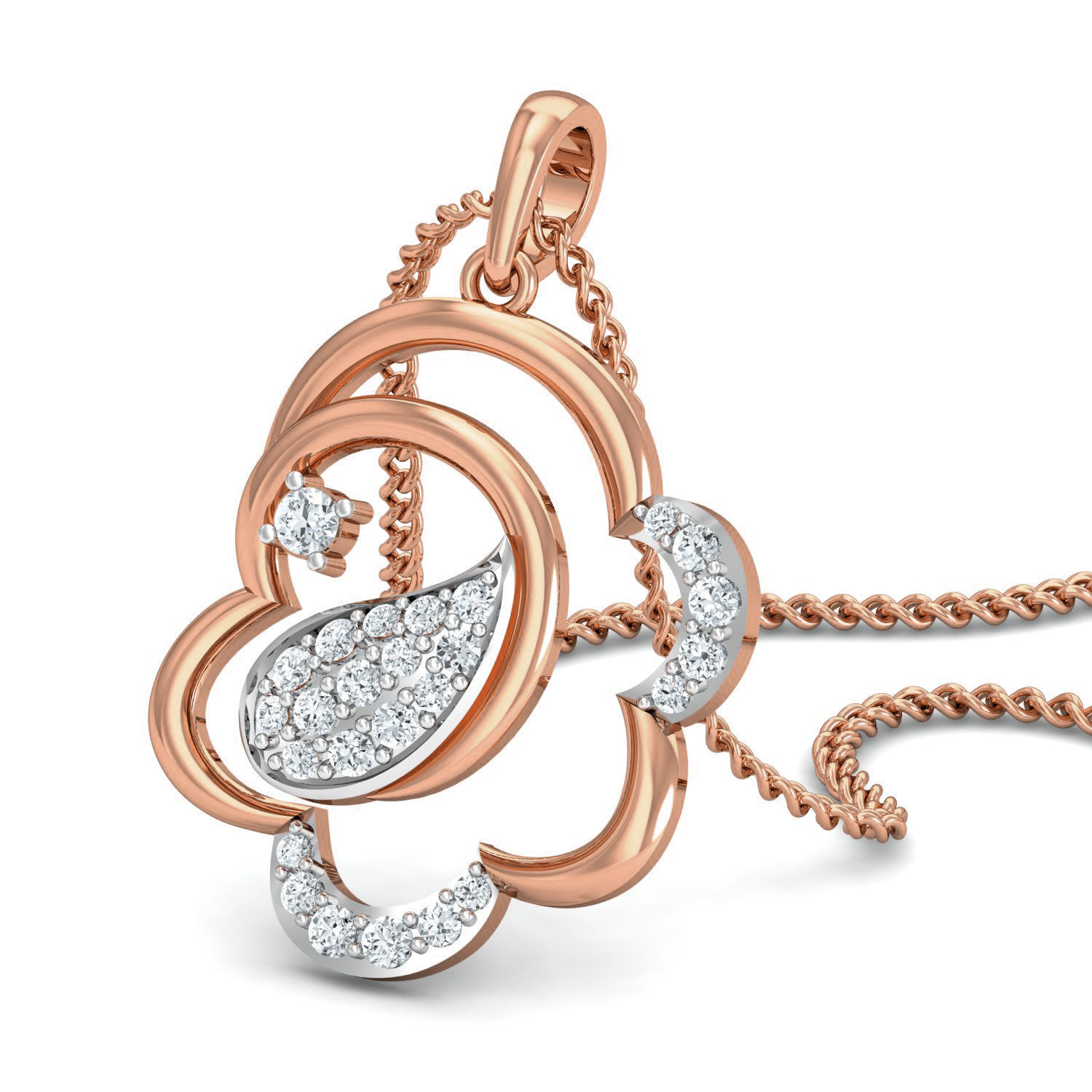 Women Ring Earrings Pendant set 3dm stl 3mf glb render details 3D print model_10