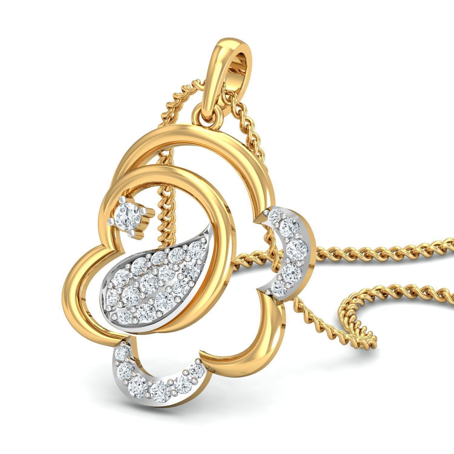 Women Ring Earrings Pendant set 3dm stl 3mf glb render details 3D print model_8