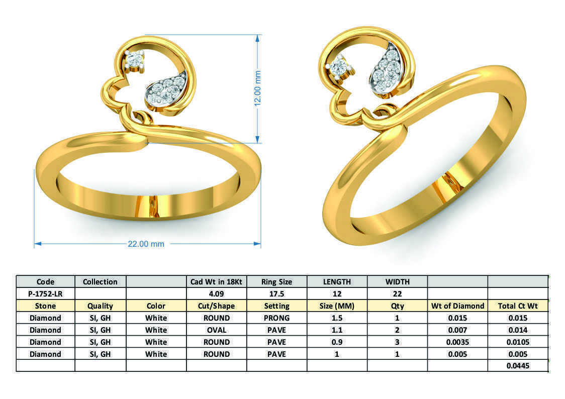 Women Ring Earrings Pendant set 3dm stl 3mf glb render details 3D print model_29