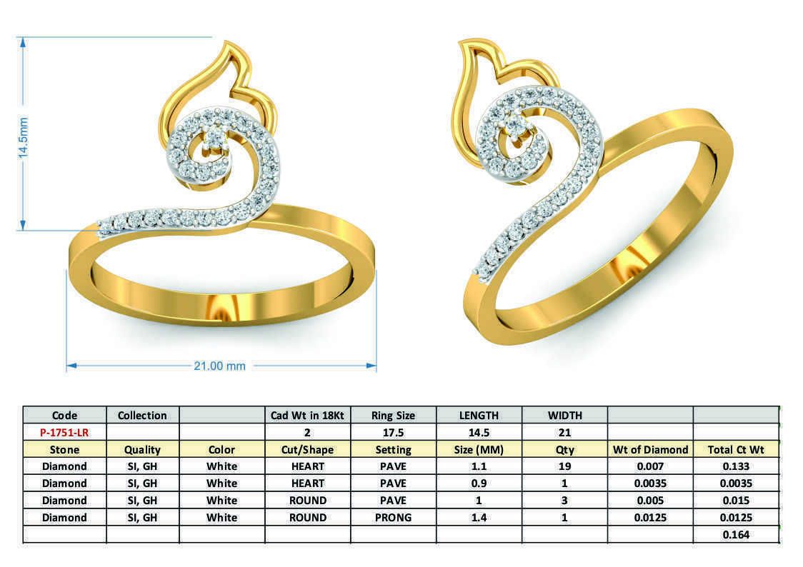 Women Ring Earrings Pendant set 3dm stl 3mf glb render details 3D print model_29