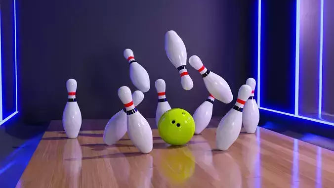 Bowling Ball and Pins 