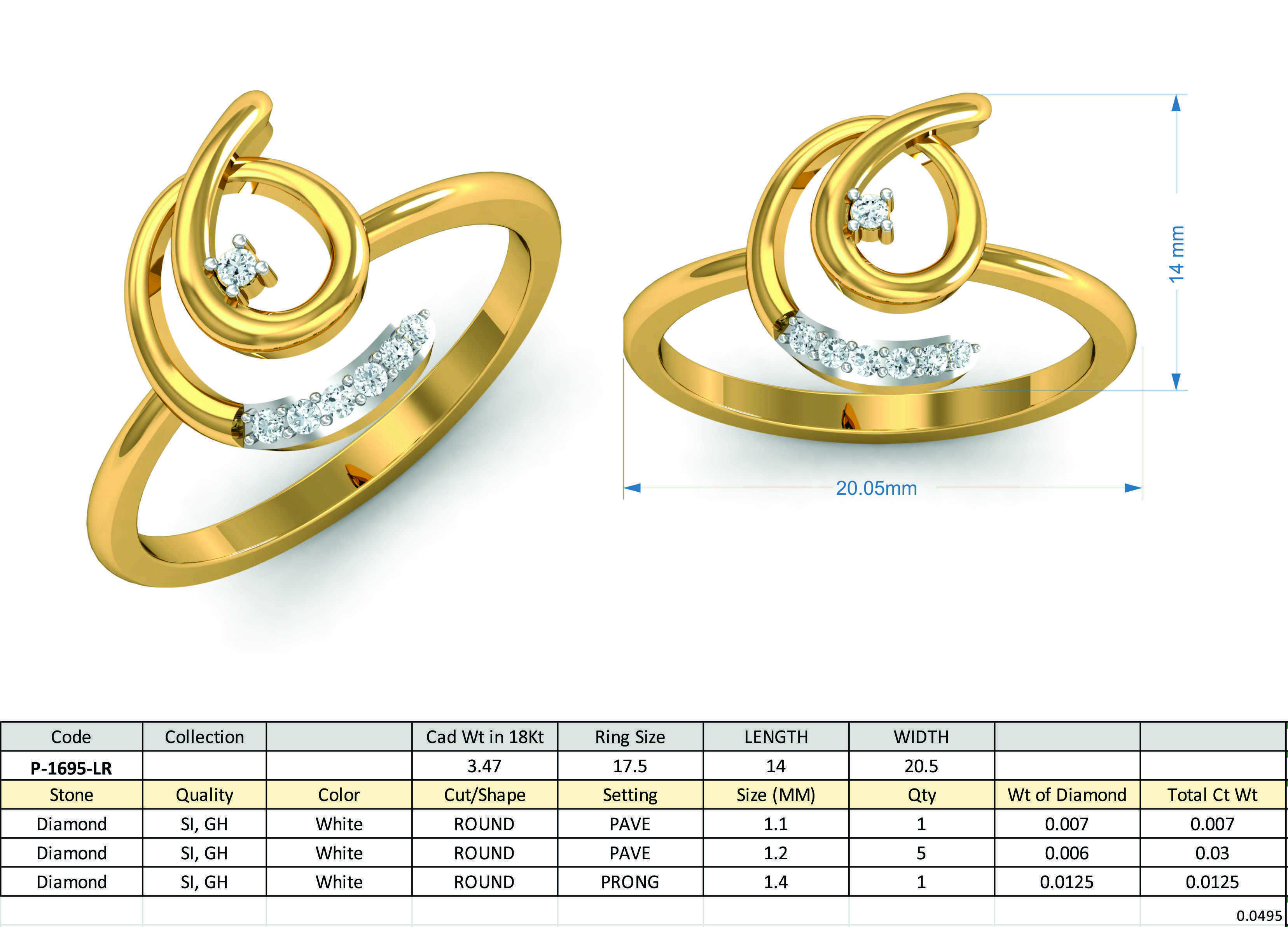 Women Ring Earrings Pendant set 3dm stl 3mf glb render details 3D print model_29