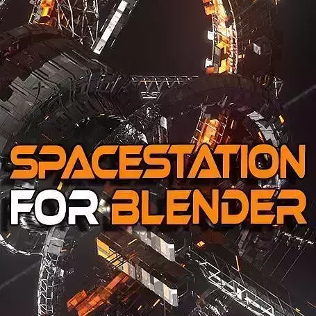 Procedural Sci Fi Space Station Generator For Blender Low-poly 3D model