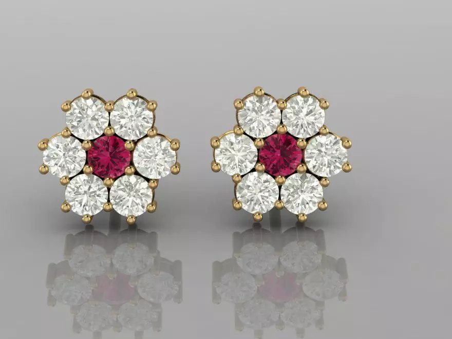 flower earring Free 3D print model_0