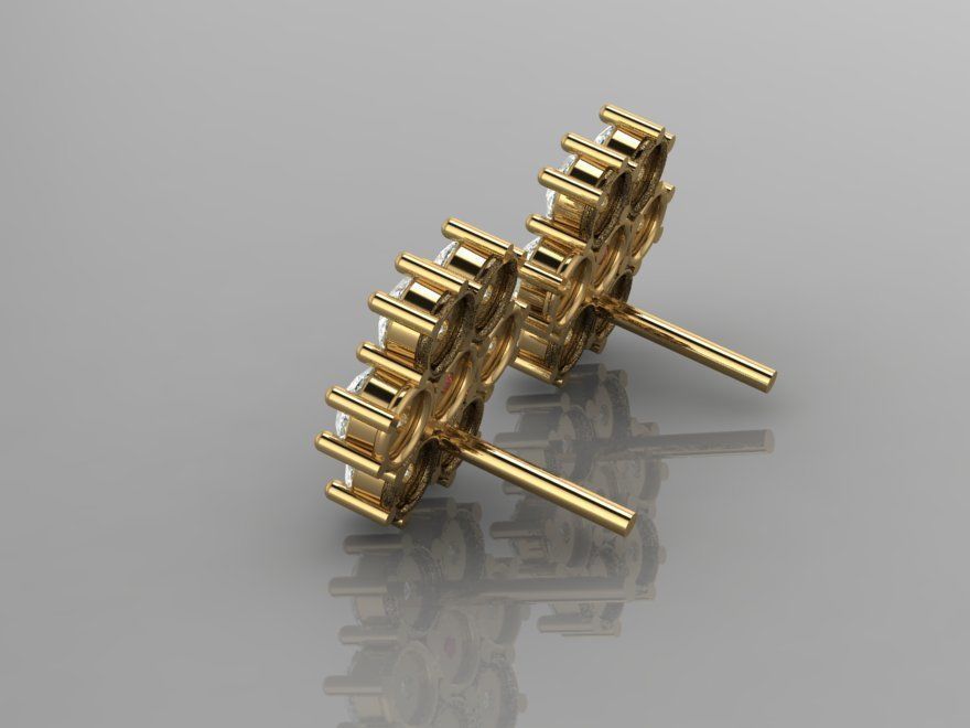 flower earring Free 3D print model_2