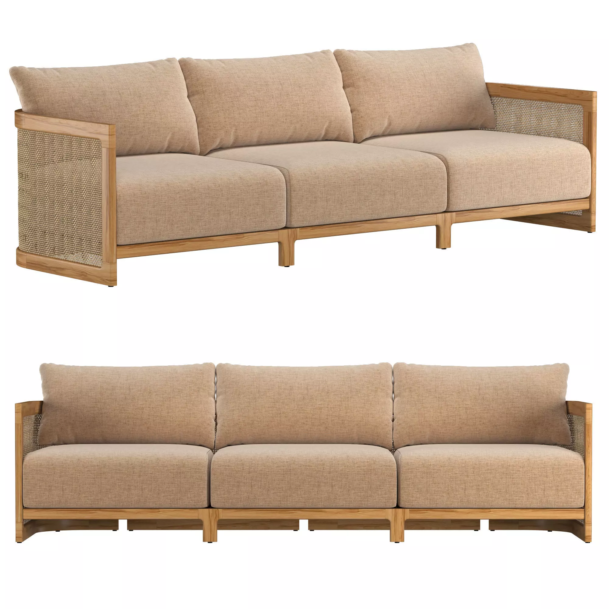 TRIESTE TEAK SOFA 3D model
