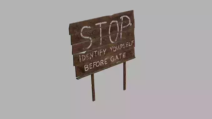 Stop sign Low-poly 3D model