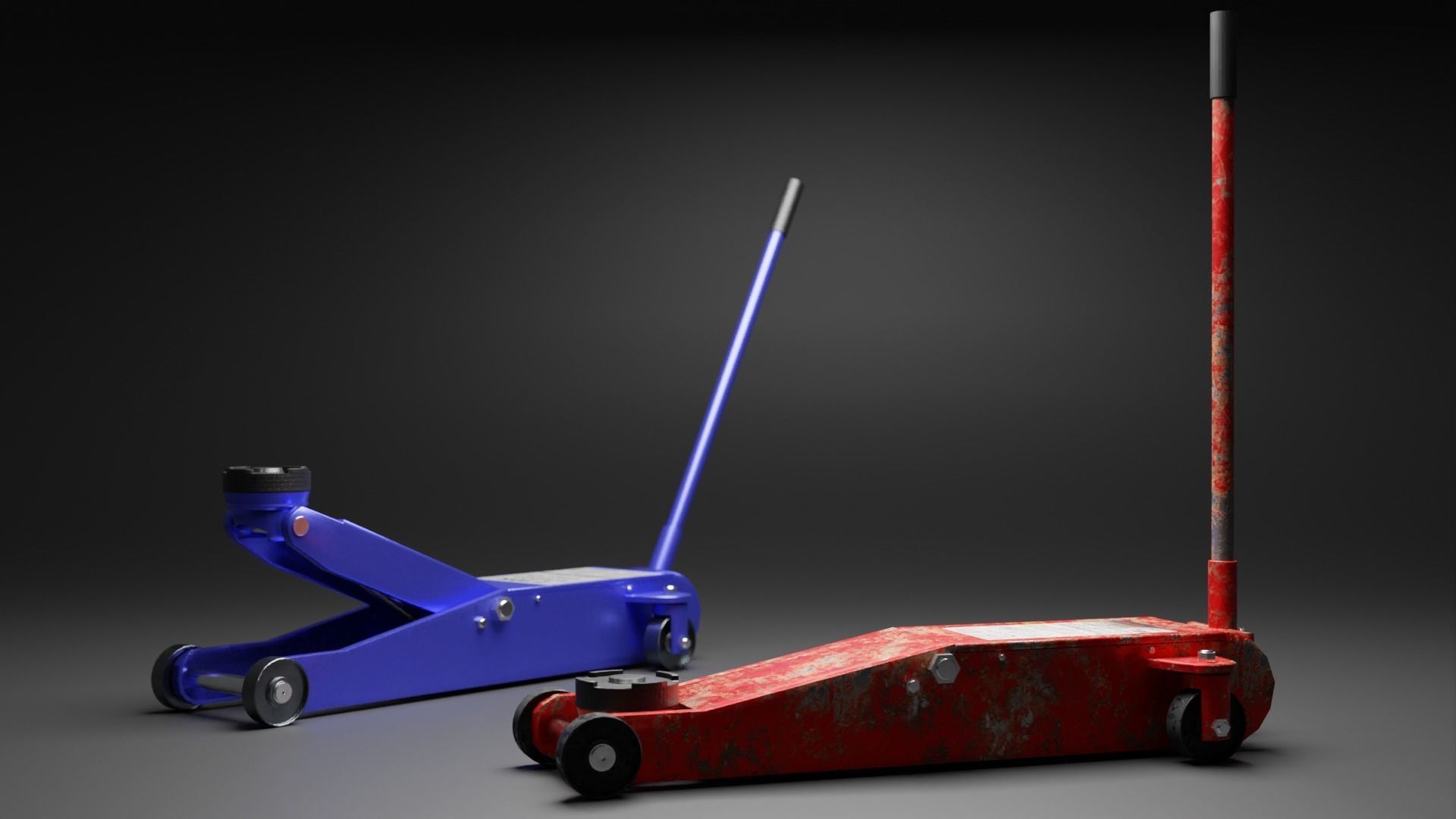 Hydraulic Floor Jack Low-poly 3D model_2