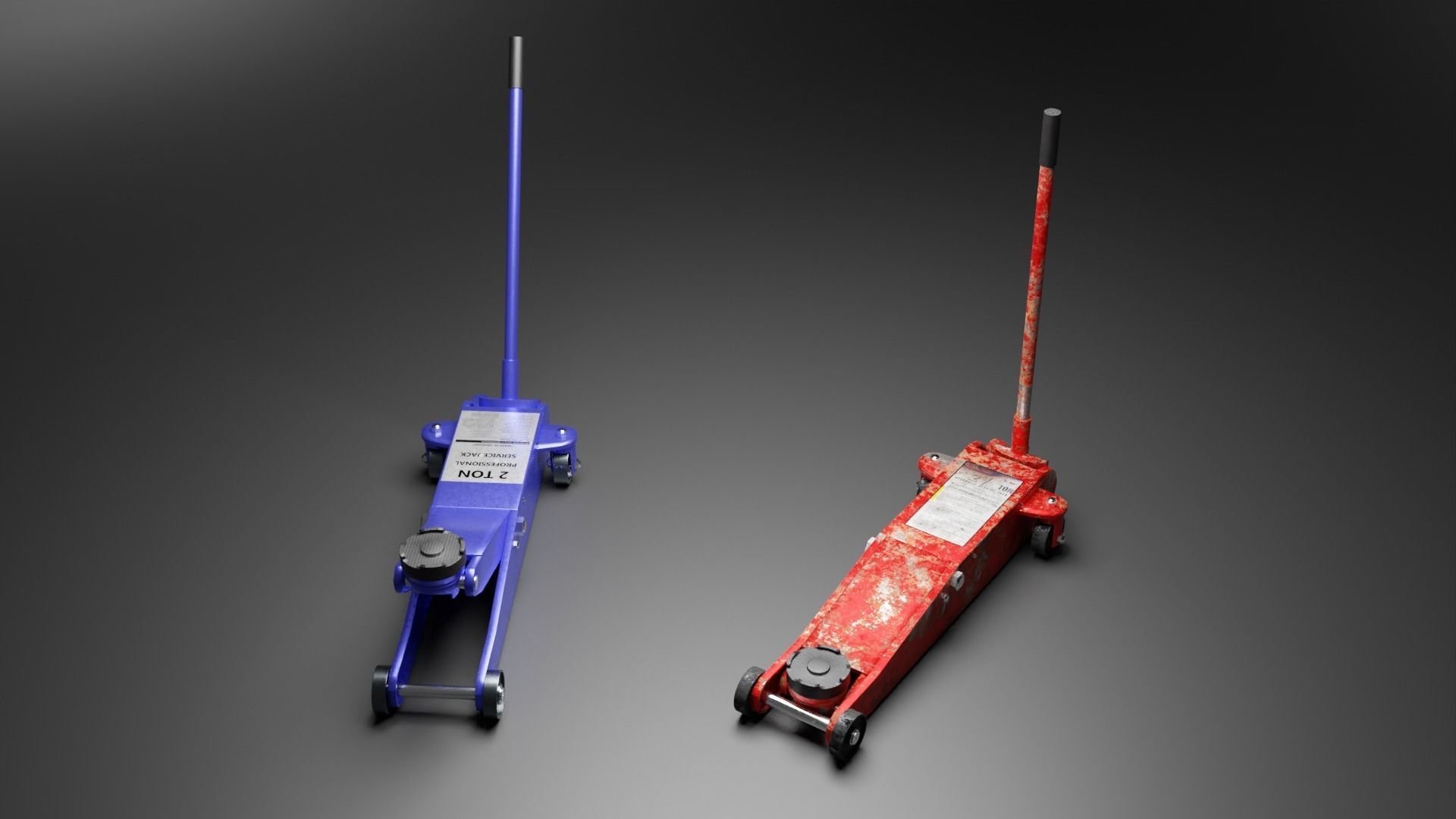 Hydraulic Floor Jack Low-poly 3D model_1