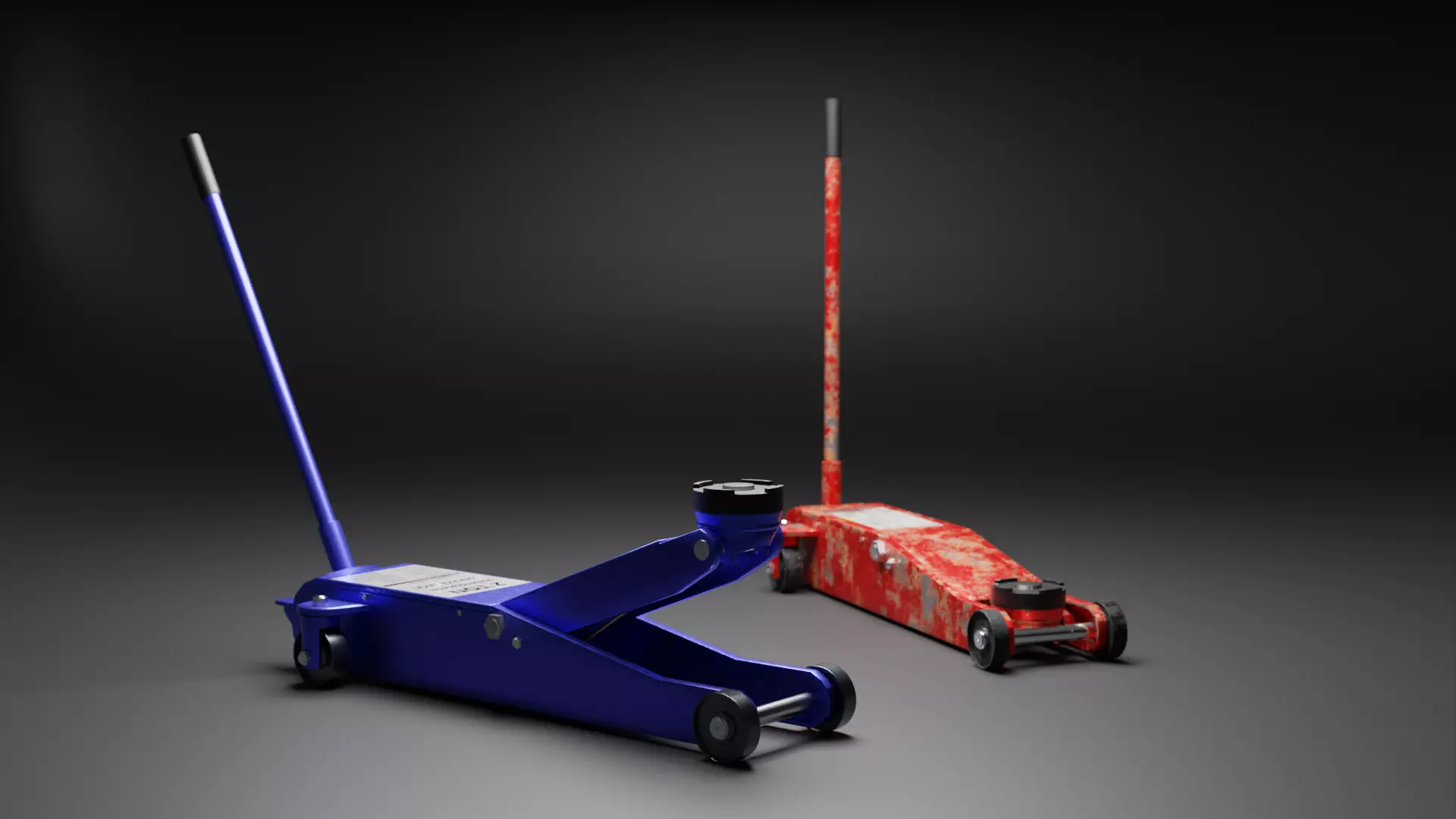 Hydraulic Floor Jack Low-poly 3D model_0