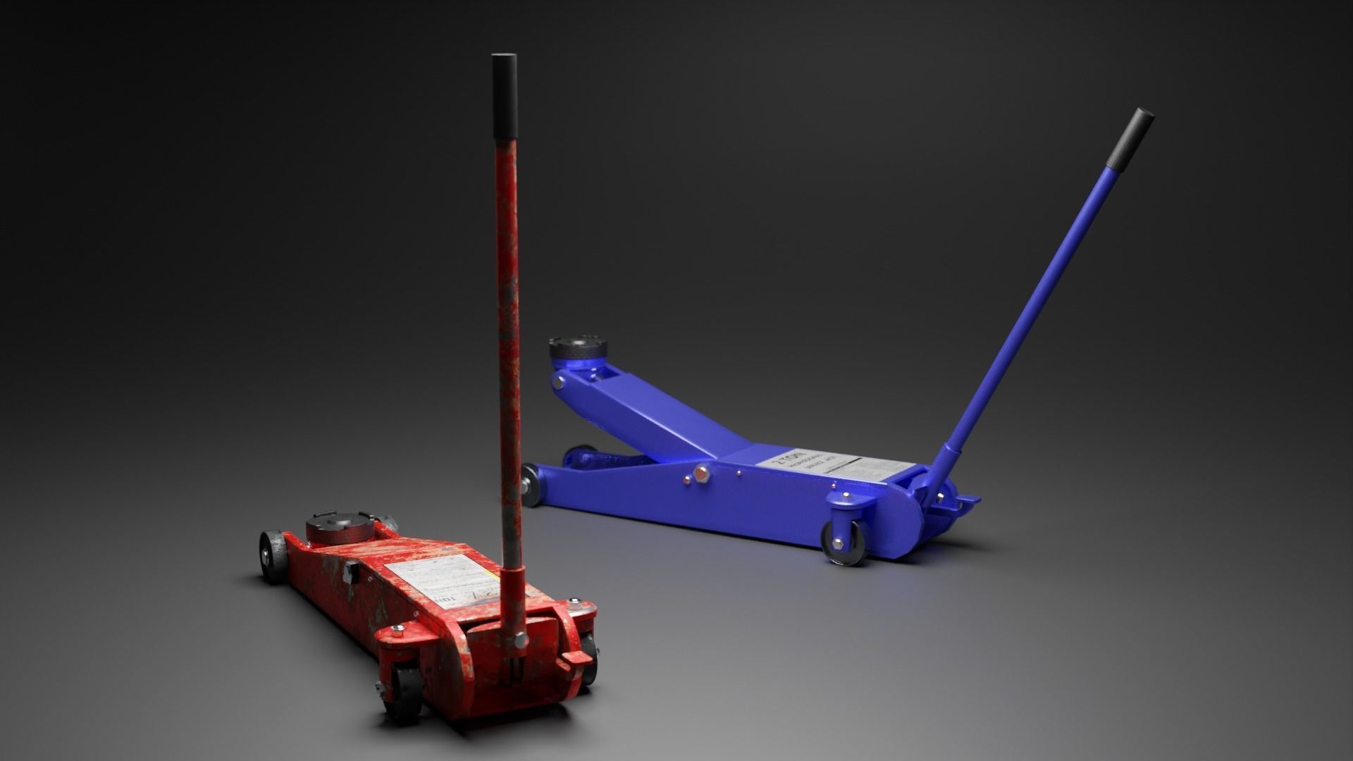 Hydraulic Floor Jack Low-poly 3D model_3