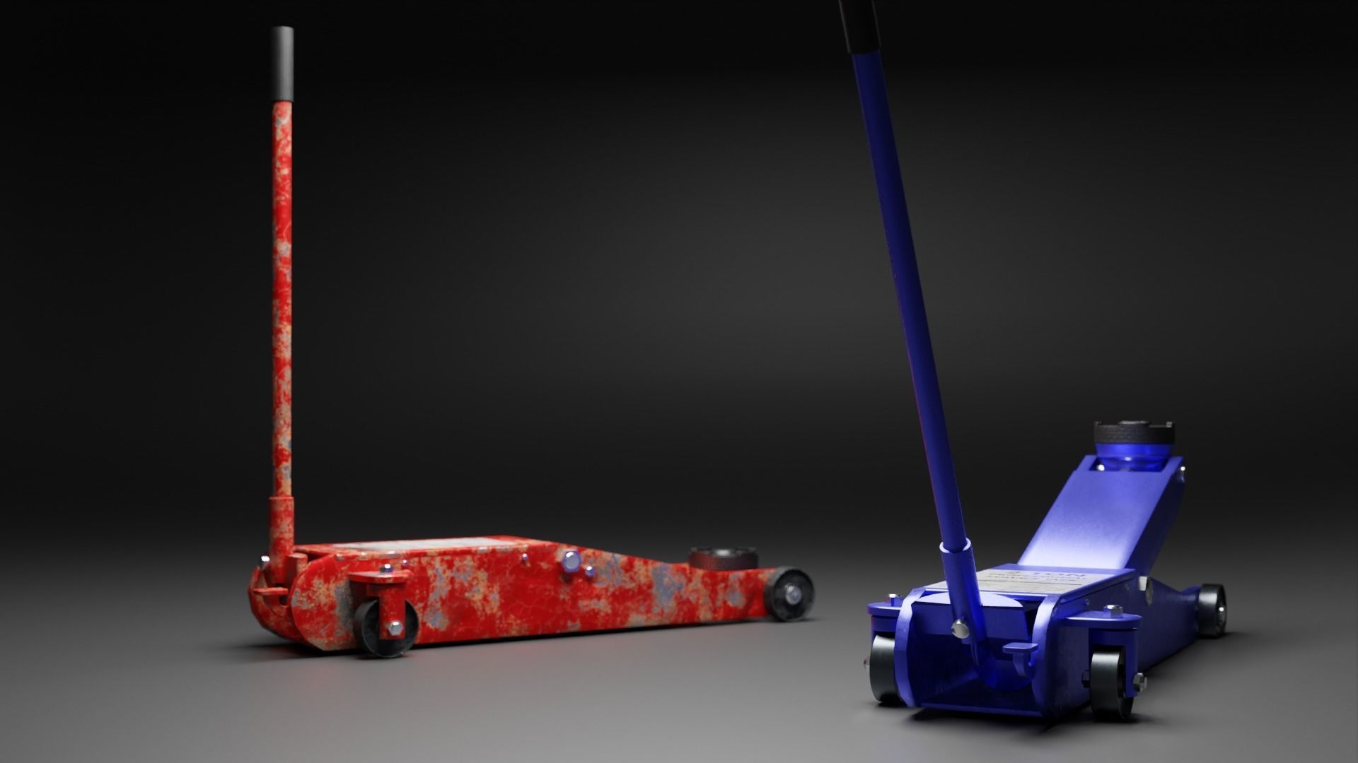 Hydraulic Floor Jack Low-poly 3D model_4