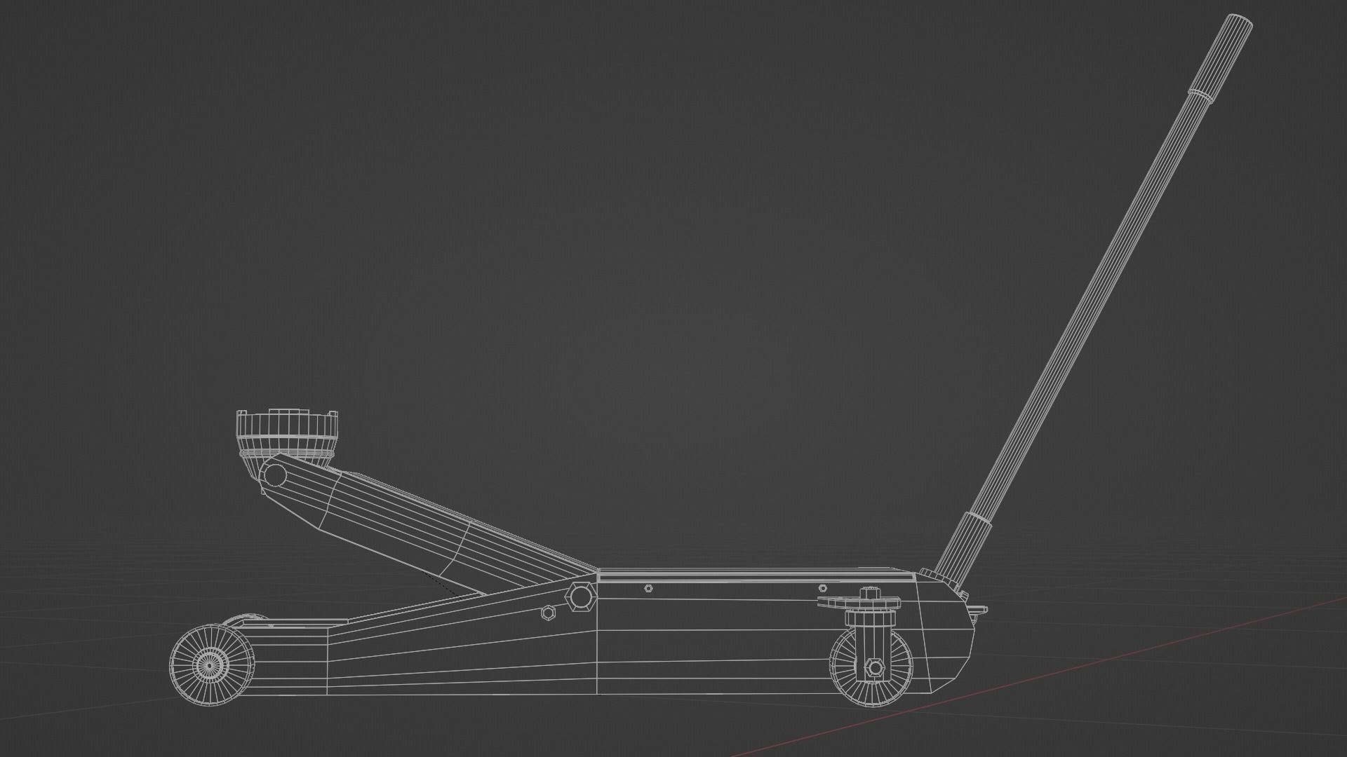 Hydraulic Floor Jack Low-poly 3D model_5